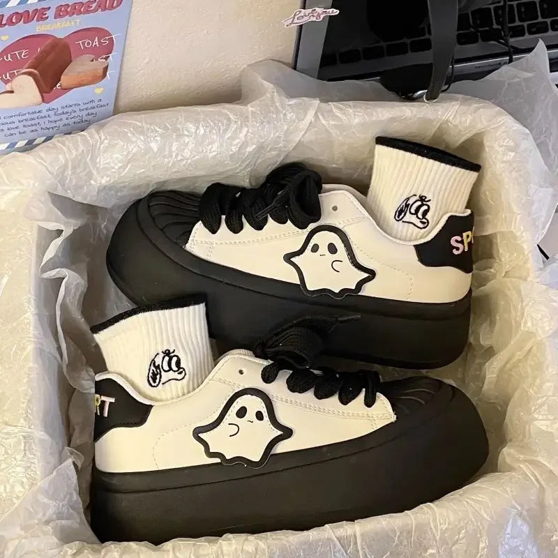 Shoes for Women High on Platform Round Toe Woman Footwear Trends 2025 Comfortable and Elegant Walking Aesthetic Vulcanized Shoe