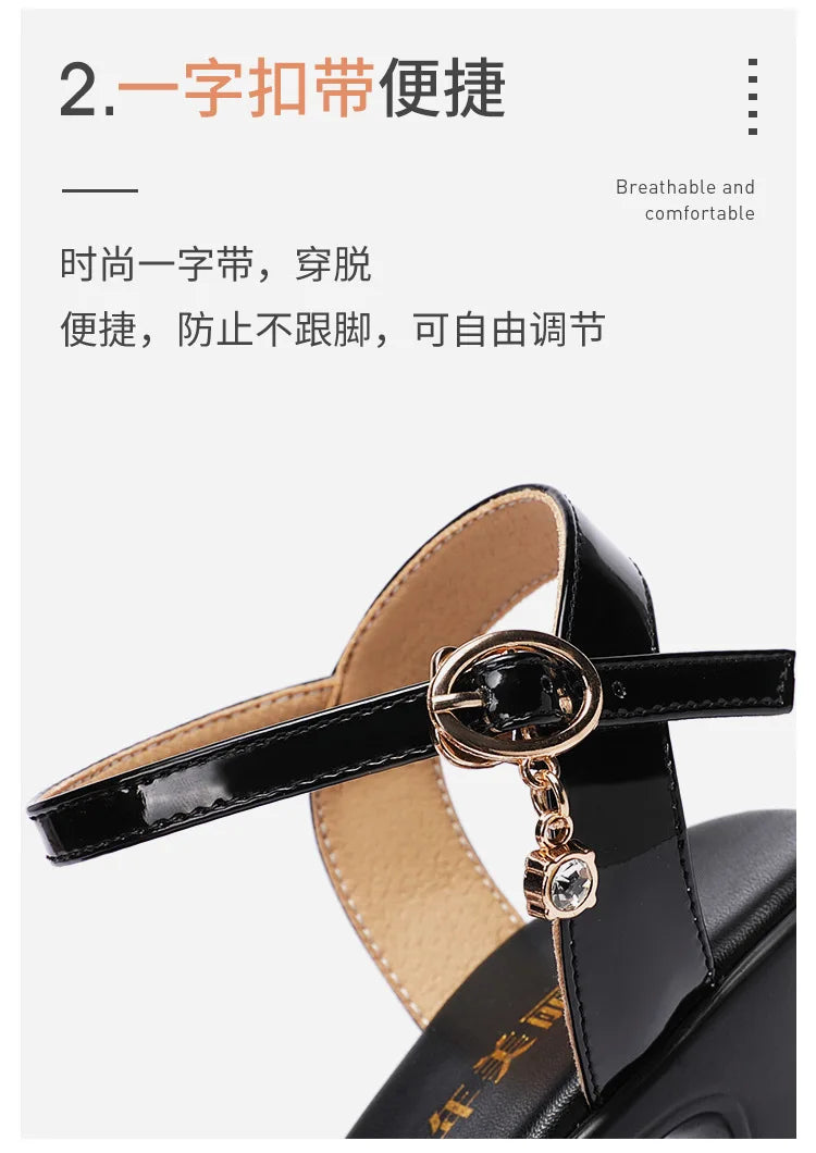 High quality sandals for women 10cm high heel new 2024 summer size 32 33 42 43 platform open toe elegant fashion shoe black red