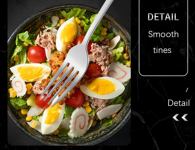 6/30pcs Silver stainless steel steak knife, fork and spoon dessert fork and spoon tableware set suitable for tableware hotel