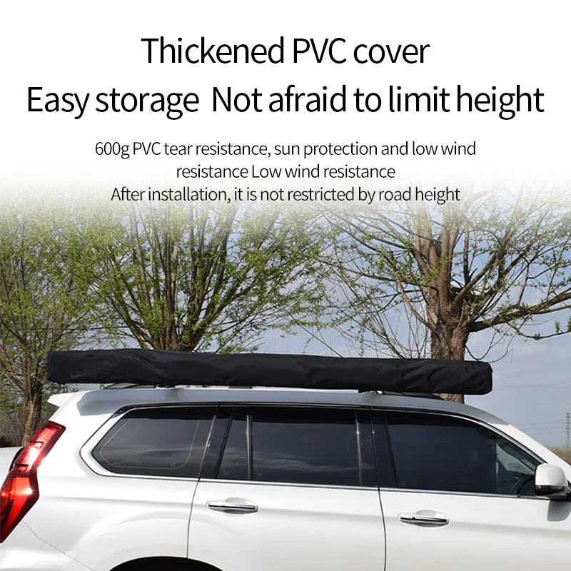 Retractable Car Awning Tent Bat Wing Car Roof Side Awning Tent for Resort or Family Camping