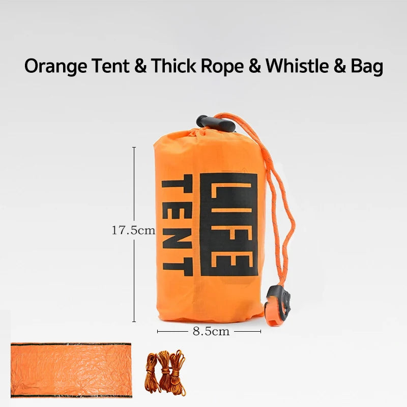 Emergency Survival Tent Shelter, 2-Person Emergency Tent,  Emergent Shelter Tent, Survival Life Tarp for Outdoor, Camping Hiking