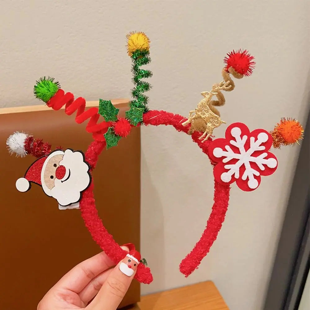 Hair Accessories Christmas Headband Merry Chritmas Xmas Santa Claus Hair Hoop Headpiece Hairband Antler Hair Hoop Girls/Female