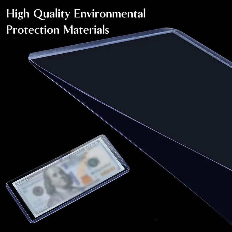 Bill Currency PVC Clear Hard Plastic Sleeve Clip Paper Money Notes Bills Holder for Collection Protector Case Supplies 173*75mm