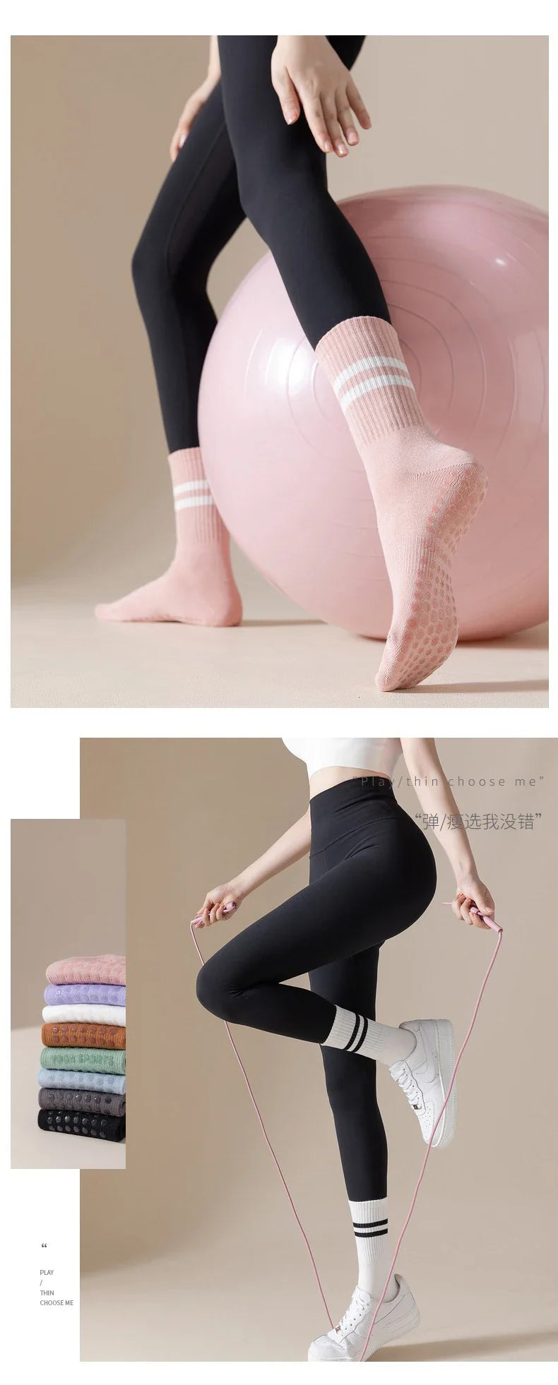 5 Pairs Pilates Socks for Women Yoga Socks Pure Cotton Non Slip Silicone Grips Indoor Sport Fitness Pilates Yoga Gym Dance Socks