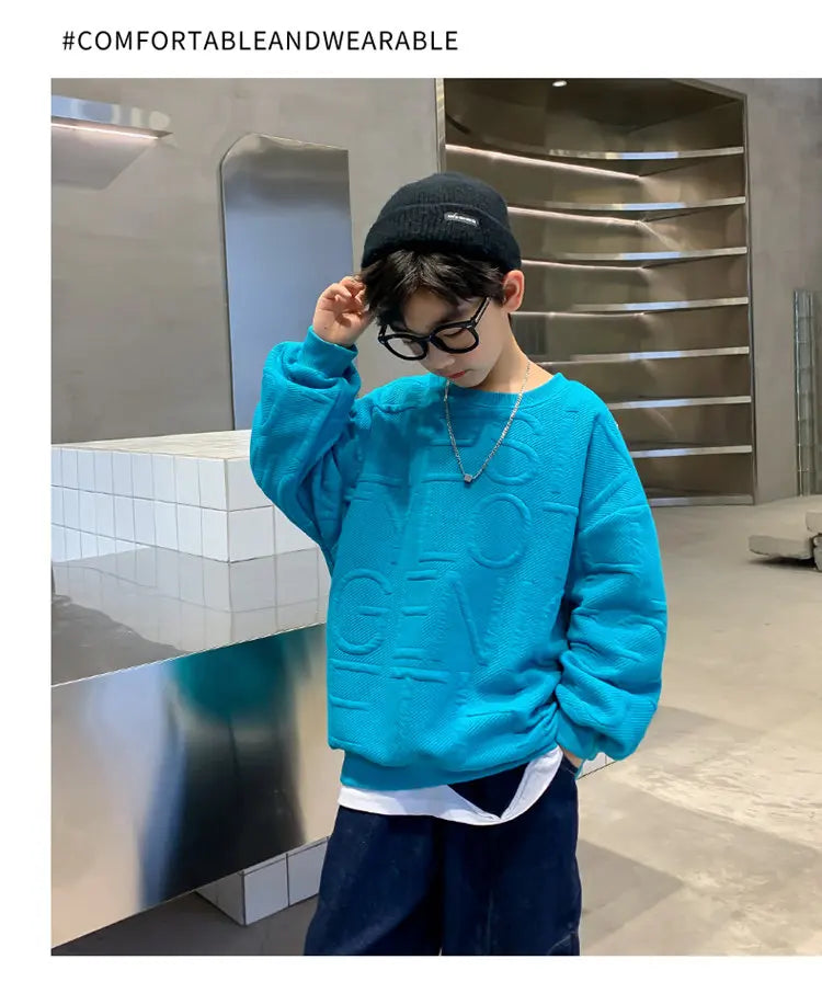 2023 Children Sweatshirts For Boys Cotton Coat Long Sleeve Baby Boy Tops Kids Spring Fall Clothes 5 6 7 8 9 10 11 12 13 14Years
