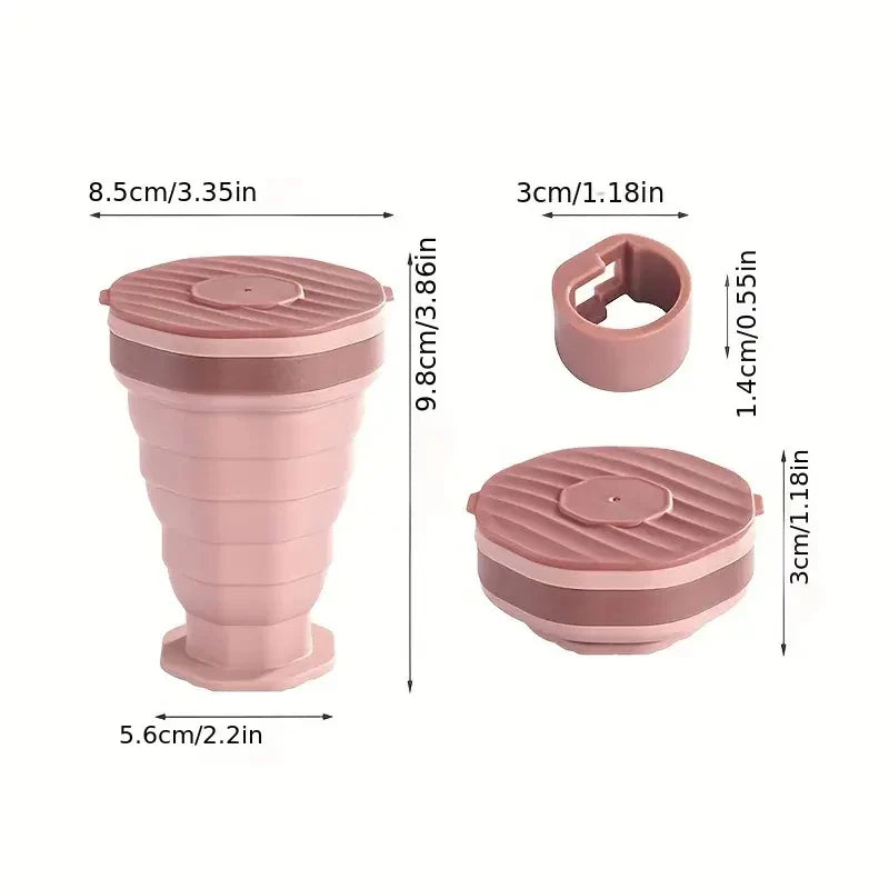 NEW 1/2Pc Foldable Coffee Cup With Handle And Lid,Creative Portable Water Cup,Travel Camping Hiking Cycling Kitchen Accessories