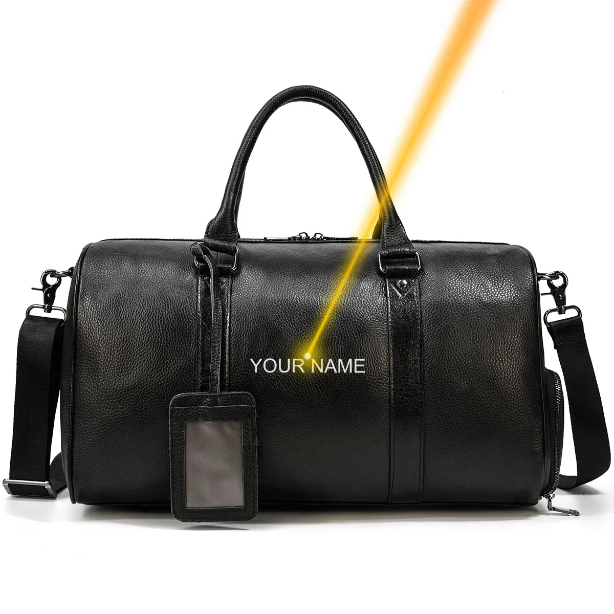 Big Capacity Genuine Leather Travel Bag For Men Women Soft Black Cowhide Casual Travel Duffel Large Luggage Weekend Shoulder Bag