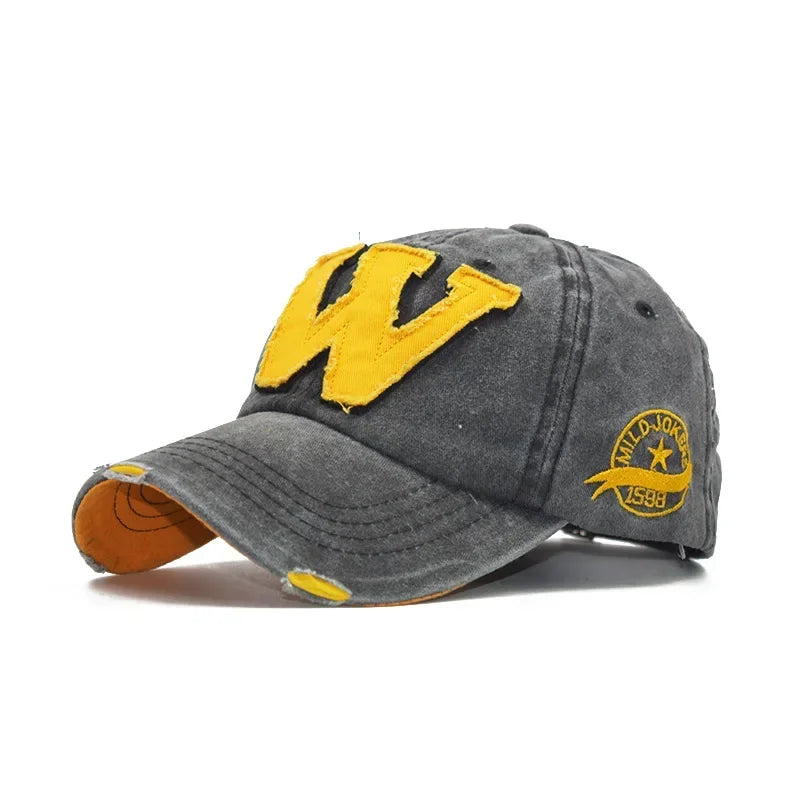 Embroidery Letter W Baseball Cap Snapback Caps Bone casquette Hat Distressed Wearing Fitted Hat For Men Custom Hats
