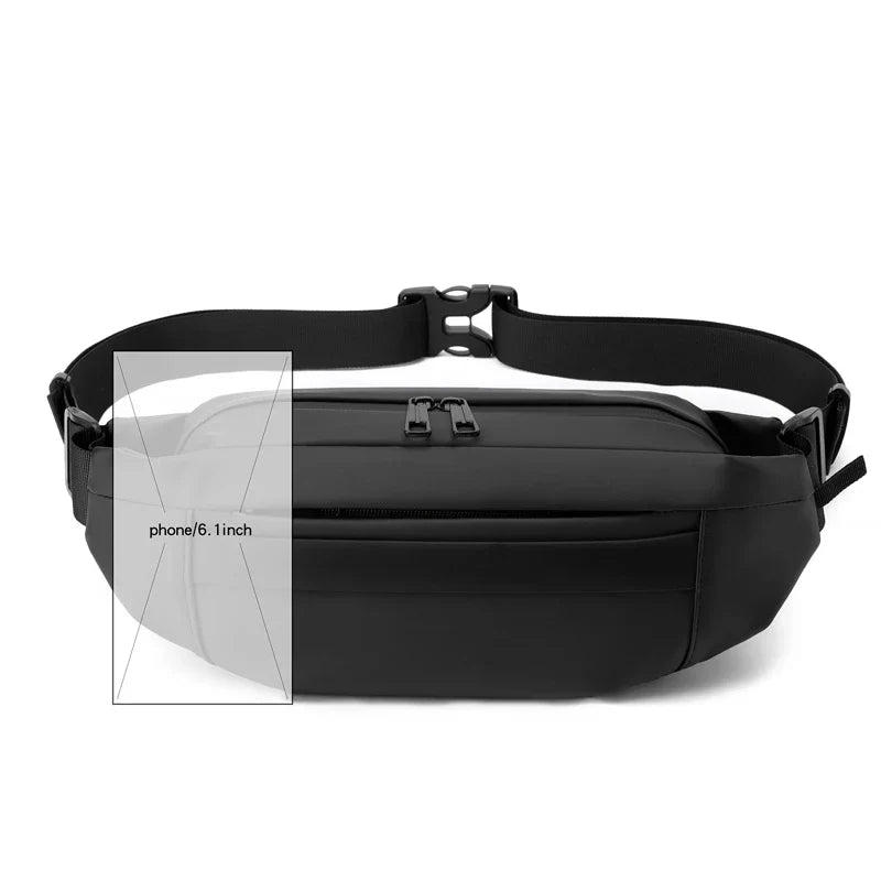 Quality Nylon Chest Pack Fashion Business Men Waist Bag 2024 New Male Fanny Pack Phone Bag Leisure Travel Shoulder Crossbody Bag