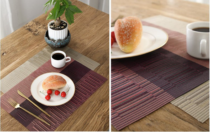 4/6Pcs Table Mat Set Non-Slip Bowl Pad Coaster Set Washable PVC Dining Table Placemats Modern Home Decoration Accessories