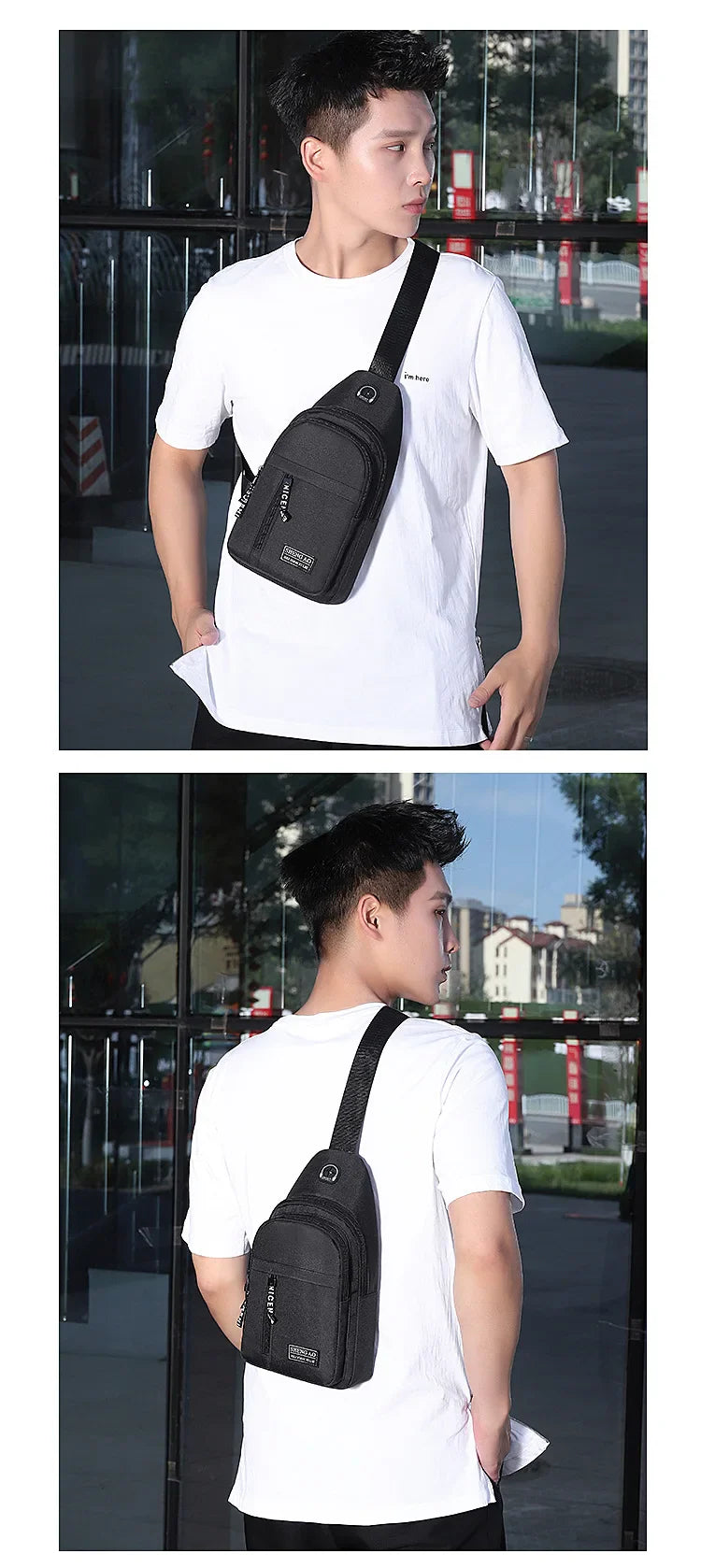 Travel Men's Handbags USB Chest Bag Designer Messenger Crossbody Bags Water-Proof Shoulder Bag Diagonal Package Sports Back Pack