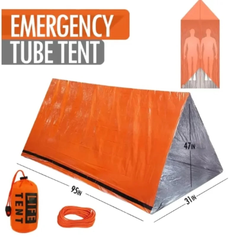 2 Person Emergency Tent  Waterproof Camping Travel Pergola Family Campaign House Tourist Tents Cool Gear Equipment Coat