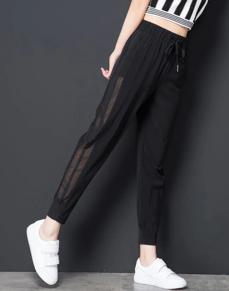 Sweatpants Harem Female Pants Black Joggers Jogging Trousers for Women Fitness Clothes and Capris Elastic Waist Drawstring 90s G