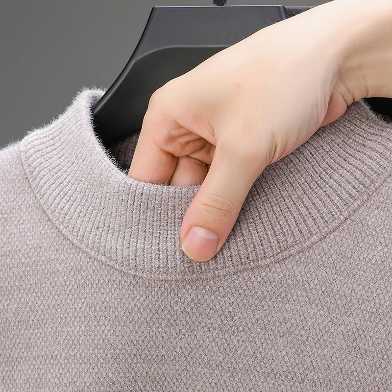 Designer Luxury Brand Men's Knit Pullover Pony Embroidered Sweater Winter British Business Fashion Trend Plush Thicken Menswear