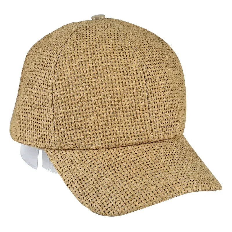 2020 New Straw Baseball Cap Snapback Cap Adjustable Casquette Bones Gorras Casual Dad Hat for Men Breathable and Cool Cap
