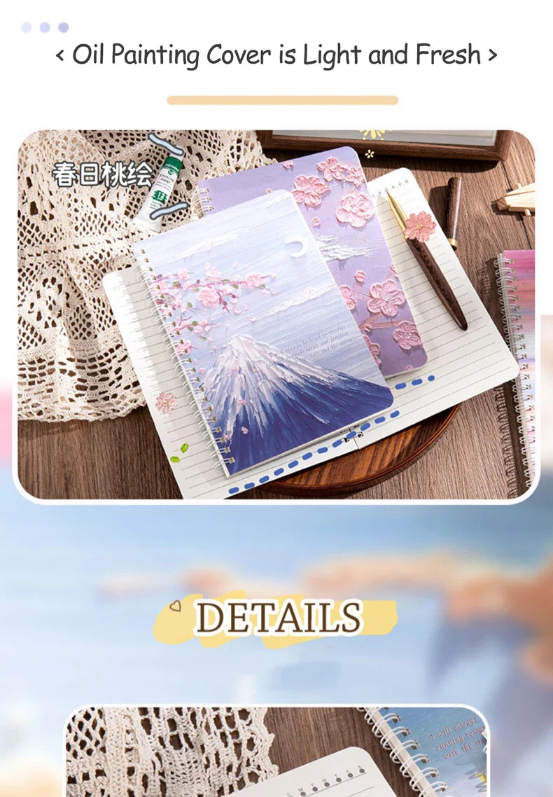 4 Books/Set A5 Coil Lined Notebook High Quality Kawaii Korean Stationery Cute School Supplies for Students