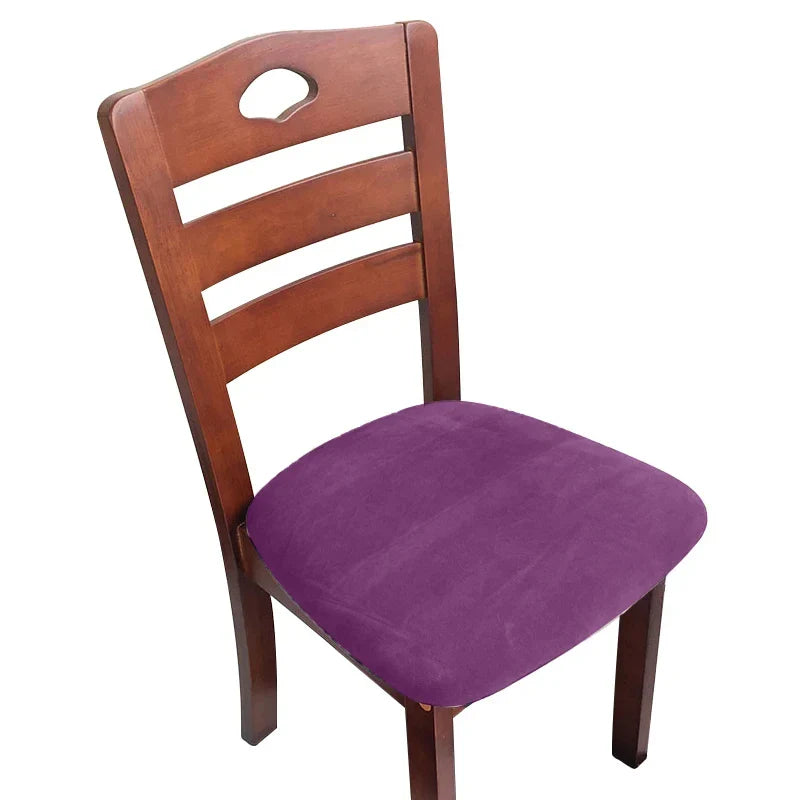 1/2/4/6 Pieces Velvet Fabric Super Soft Seat Cushion Covers Stretch Chair Cover Slipcovers For Hotel Banquet Dining Living Room