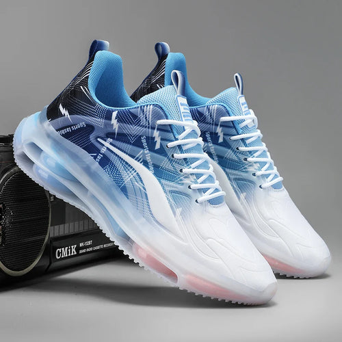 Men's Air Mesh Basketball Shoes, Cushioned Lace-Up Sneakers