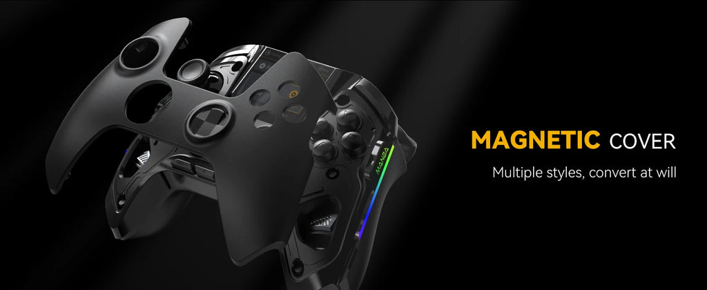 Screen Interactive Wireless Gaming Controller for iOS/Android/Switch/PC  Hall Effect Stick RGB Light 1800mAh with Charging Dock