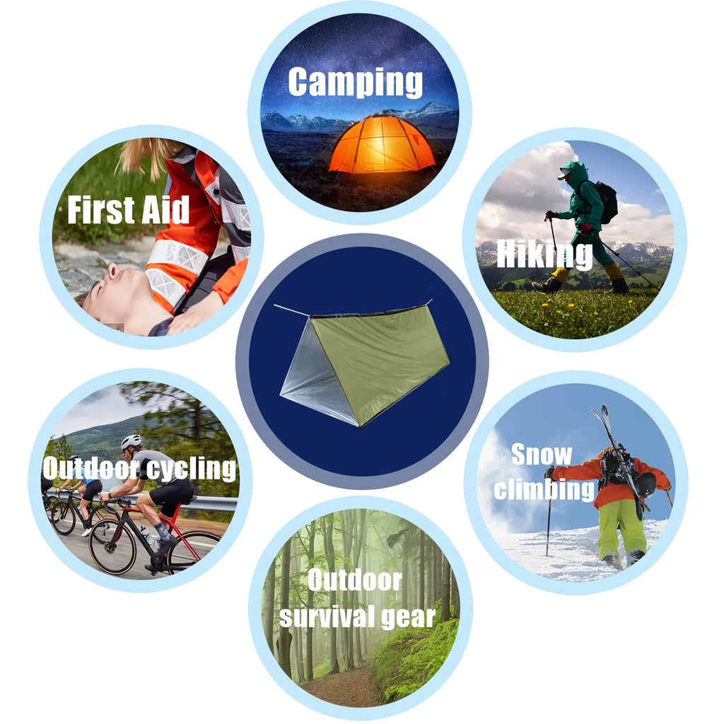 Emergency tent, Waterproof 2 Person Emergency Tube Tent for Camping and Outdoor Activities