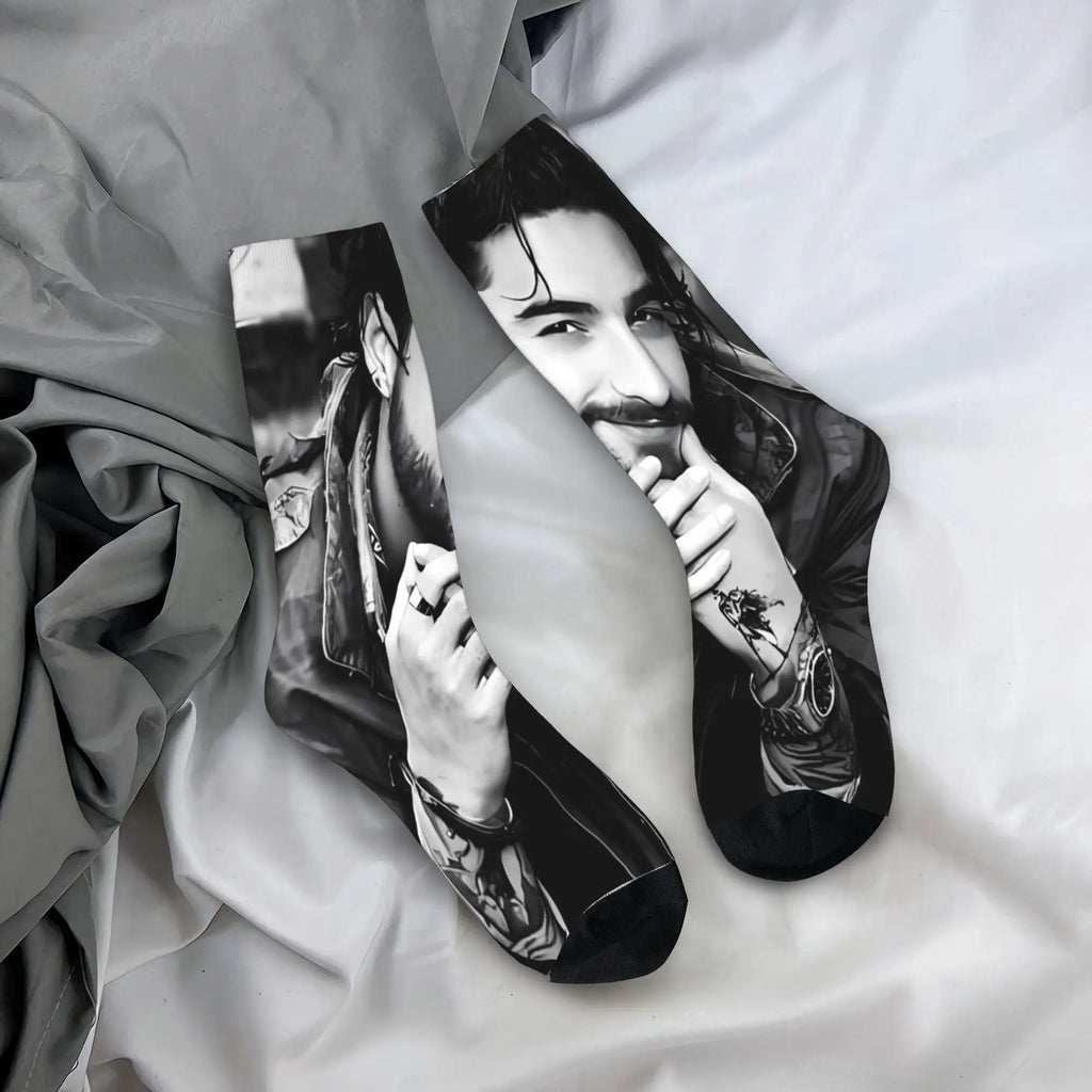 Maluma Rapper Socks  Anti Slip Stockings Women Men Comfortable Outdoor Socks Winter Fashion Graphic Socks
