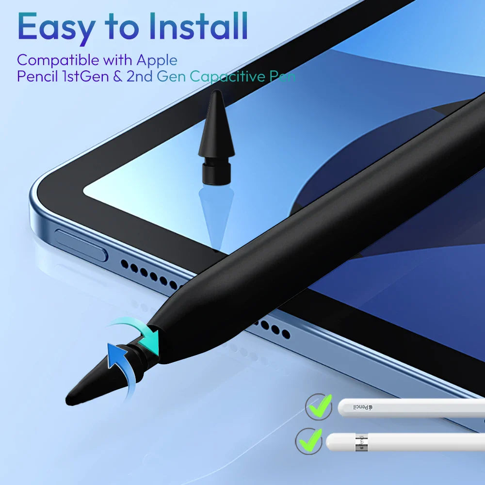 Replacement Tips for Apple Pencil 1st/2nd Gen iPencil Nibs No Wear Out Upgraded for iPad Pro Pencil 2/1 Gen 애플펜슬 펜촉