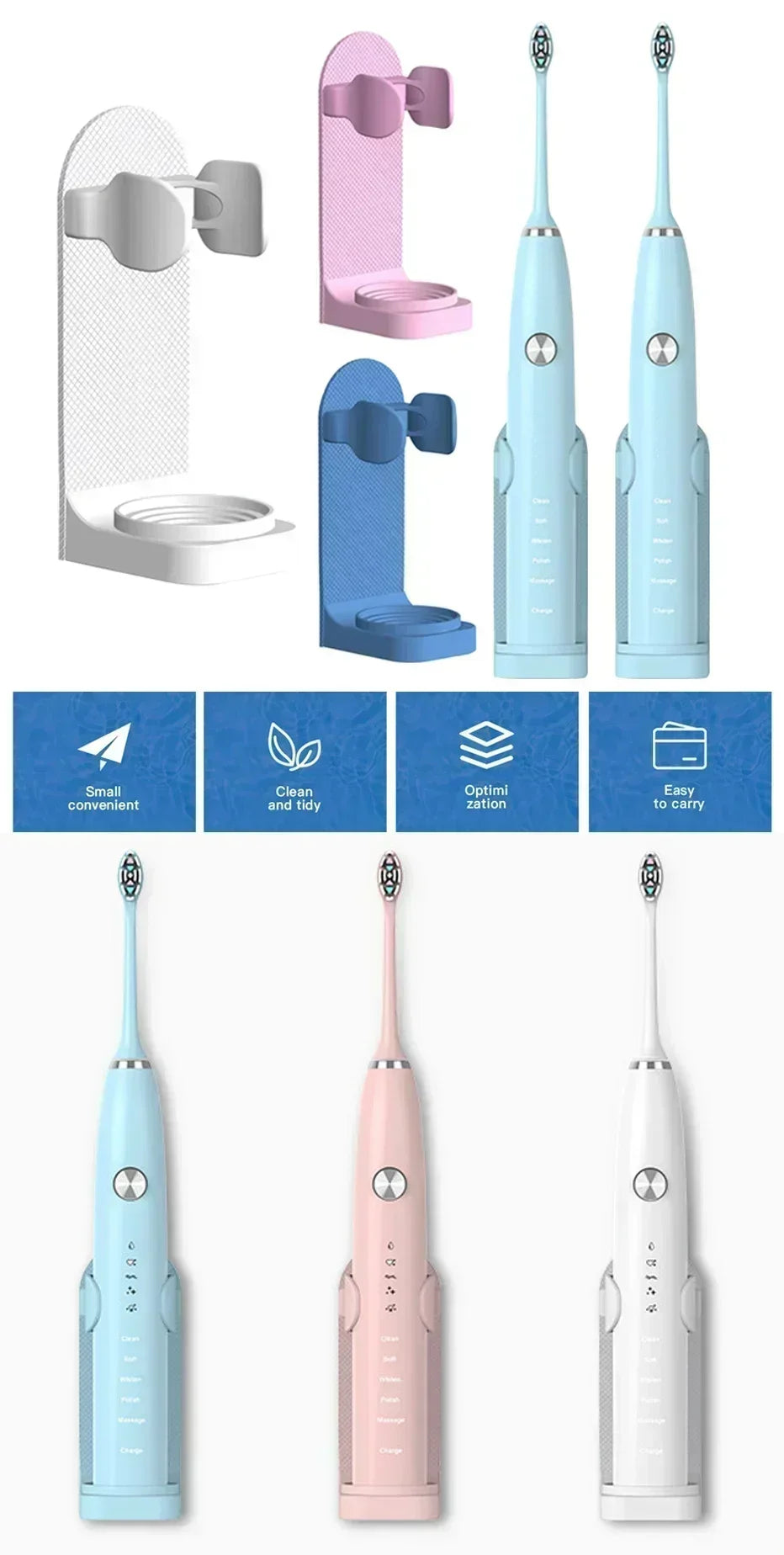 Bathroom Toothbrush Holder Wall Mount Bathroom Organizer Double Single Hole Self Adhesive Tooth Brush  Accessories Space Saving