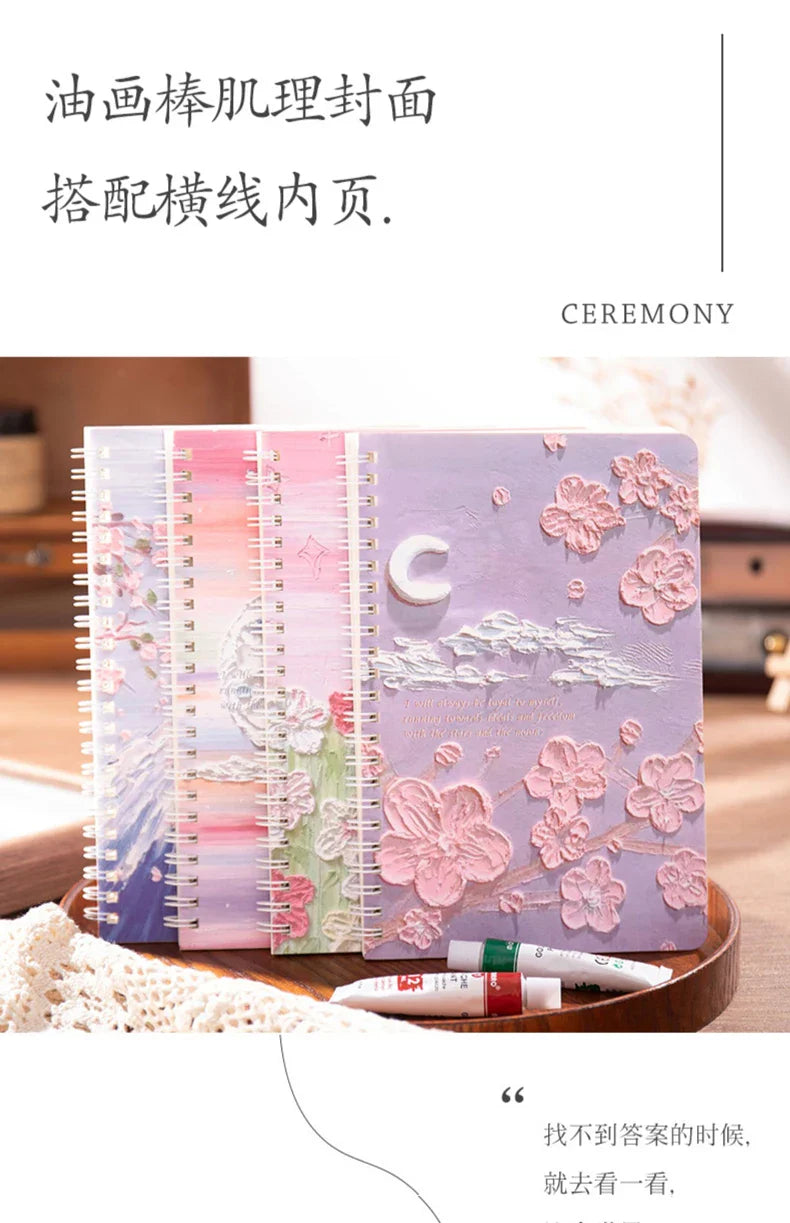 4 Books/Set A5 Coil Lined Notebook High Quality Kawaii Korean Stationery Cute School Supplies for Students