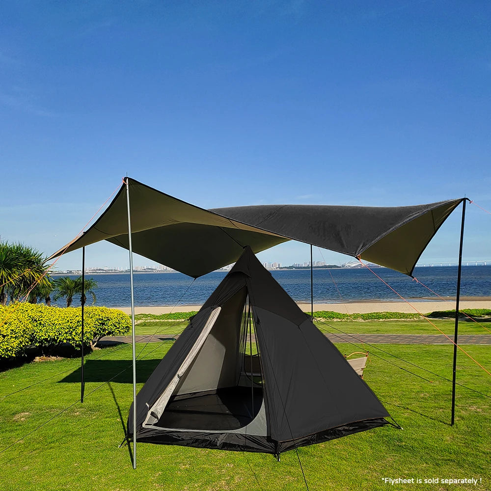 Indian Tent Outdoor Waterproof Tipi Tent 4 Person Yurt Family Mongolian Large Teepee Camping for Adults Pyramid Double Layer