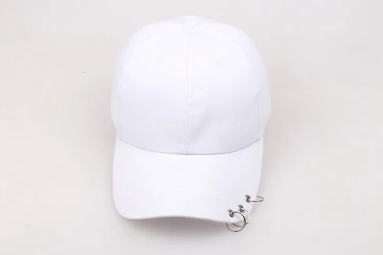 Hip Hop Women's Baseball Cap With Ring Circle Snapback Hats For Men Women Unisex Dad Hat Adjustable Kpop Korean Style Gorra