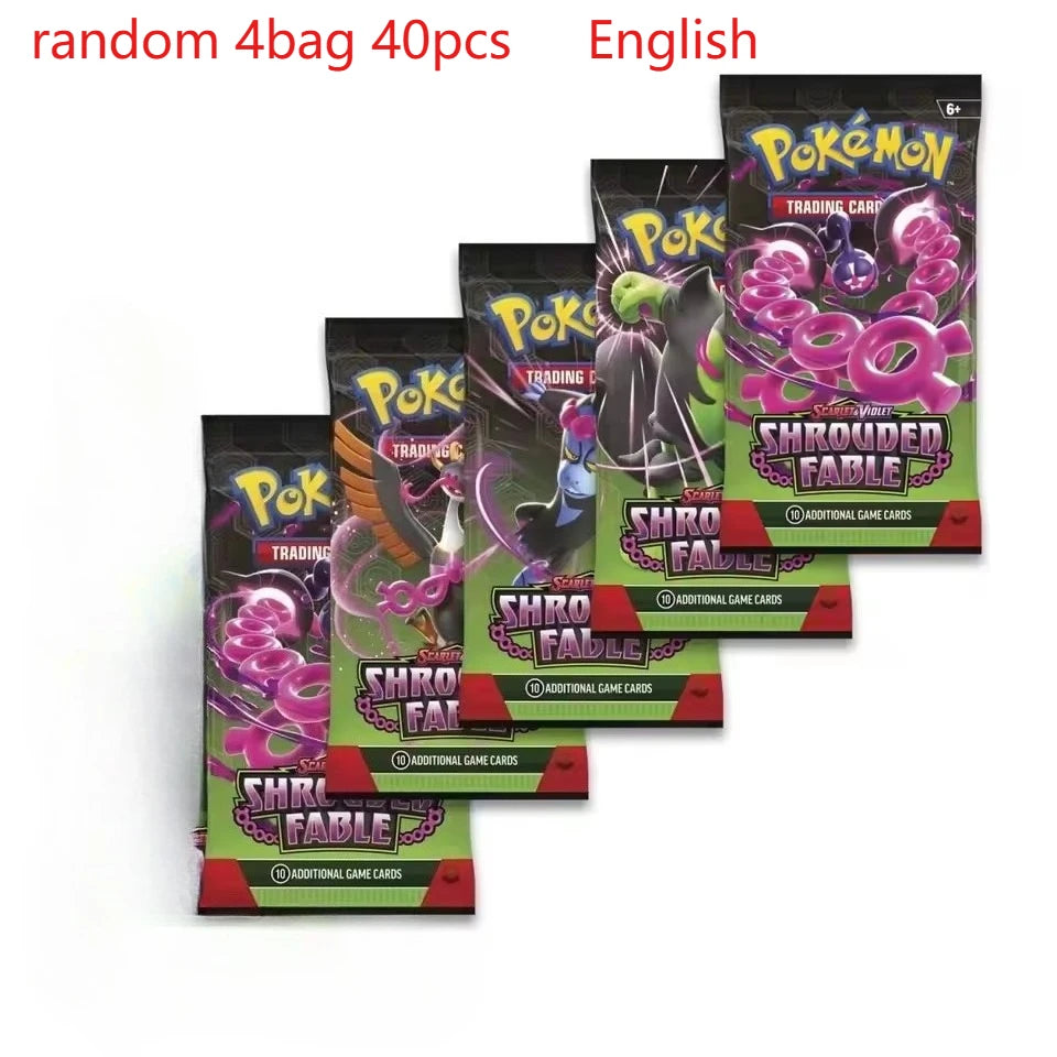 Pokemon Trading Cards 40 Pcs English PTCG Game Collection Strange Tree 151 SV4A Gift for Children