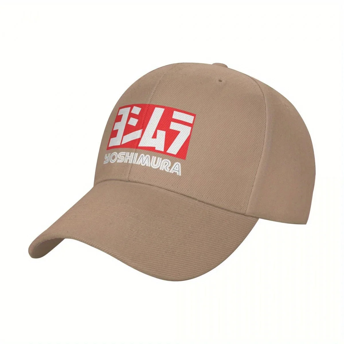Yoshimura Motorcycle Racing Snapback Cap - Adjustable Black Baseball Hat with Bold Red & White Logo, Perfect for Sports Fans