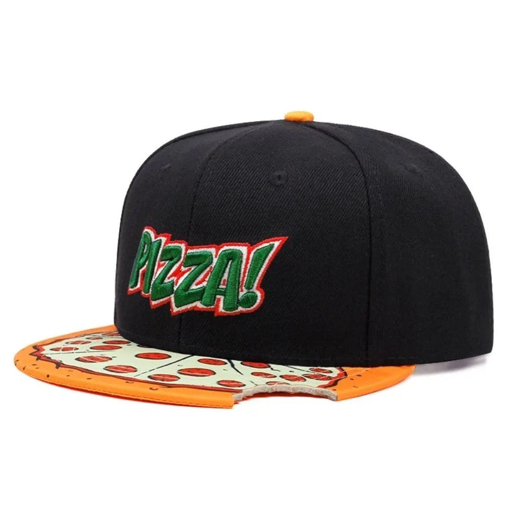 Fashion Casual Hip Hop Hats PIZZA Embroidery Breathable Baseball Cap Adjustable Snapback Hats Unisex