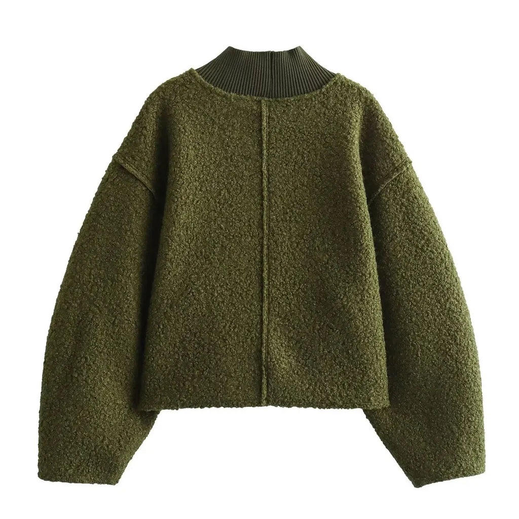 HH Sweatshirts For Women Autumn Casual Loose Turtleneck Long Sleeve Pullover Sweater Female Fashion Chic Top Pullovers