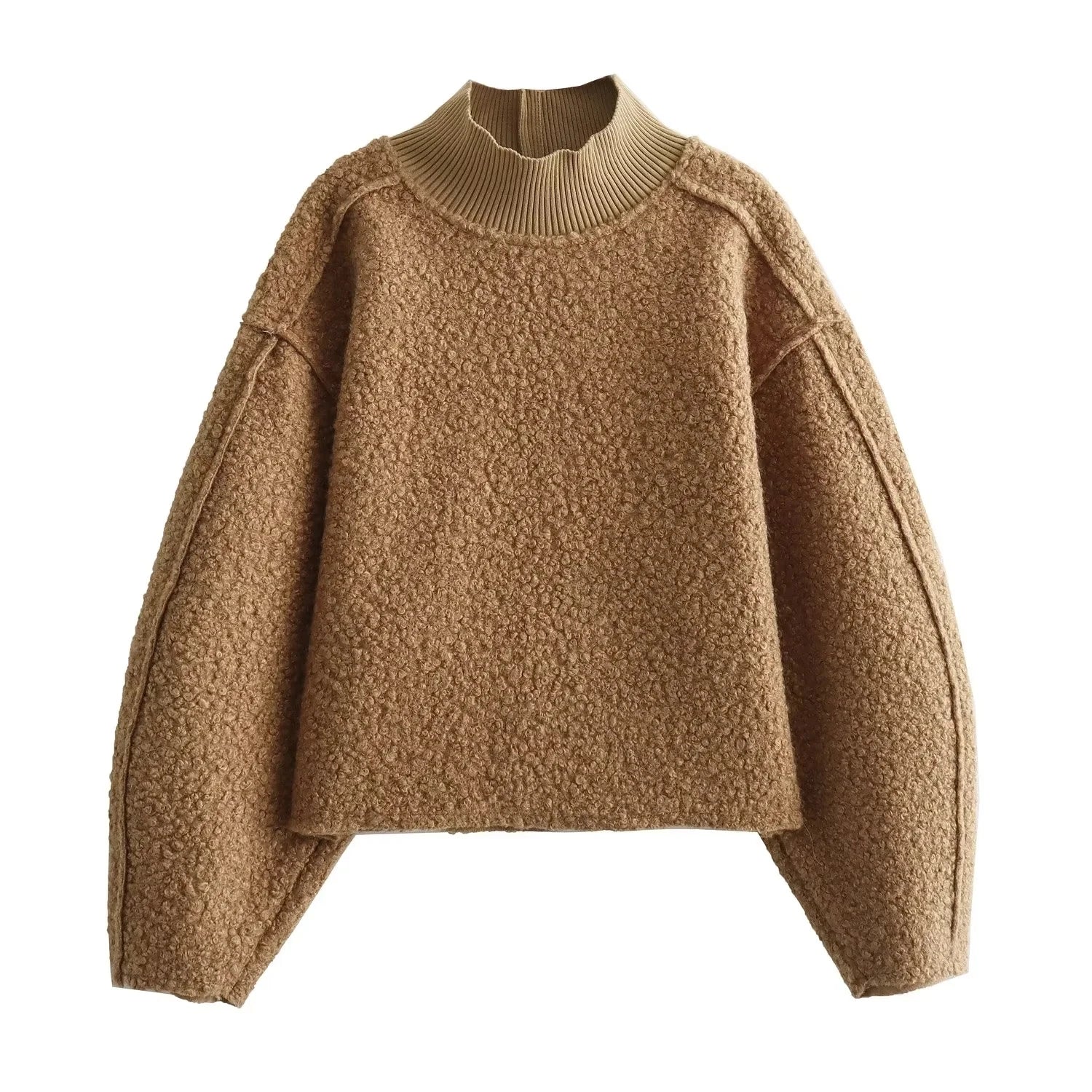 HH Sweatshirts For Women Autumn Casual Loose Turtleneck Long Sleeve Pullover Sweater Female Fashion Chic Top Pullovers