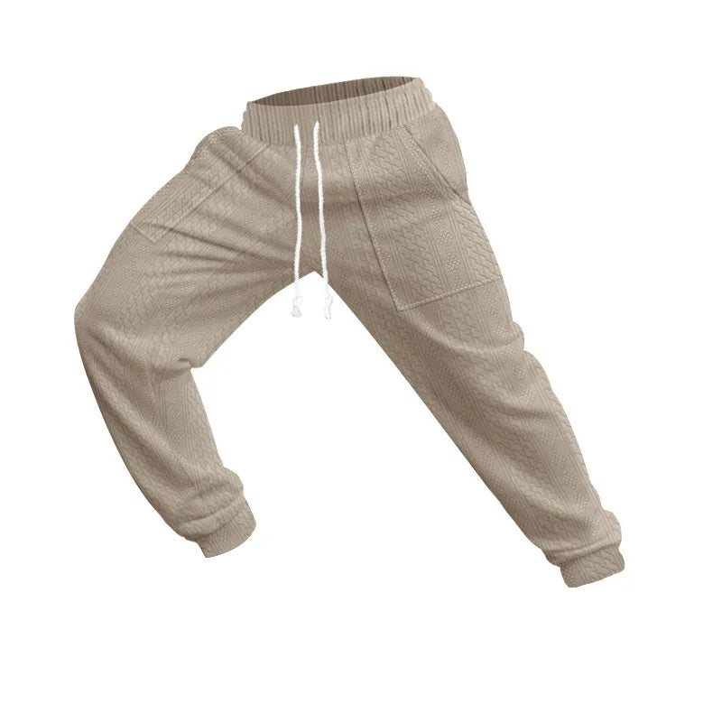 Men's Solid Color Sweatpants American Style Casual Pants Autumn Winter Home Wear Elastic Belt Soft and Comfortable Jogging Pants