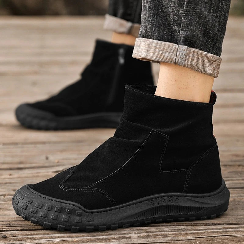 Outdoor Men's High-Top Work Boots Casual Shoes Comfortable Sport Workwear Waterproof Anti-slip Long-lasting No Fatigue Footwear