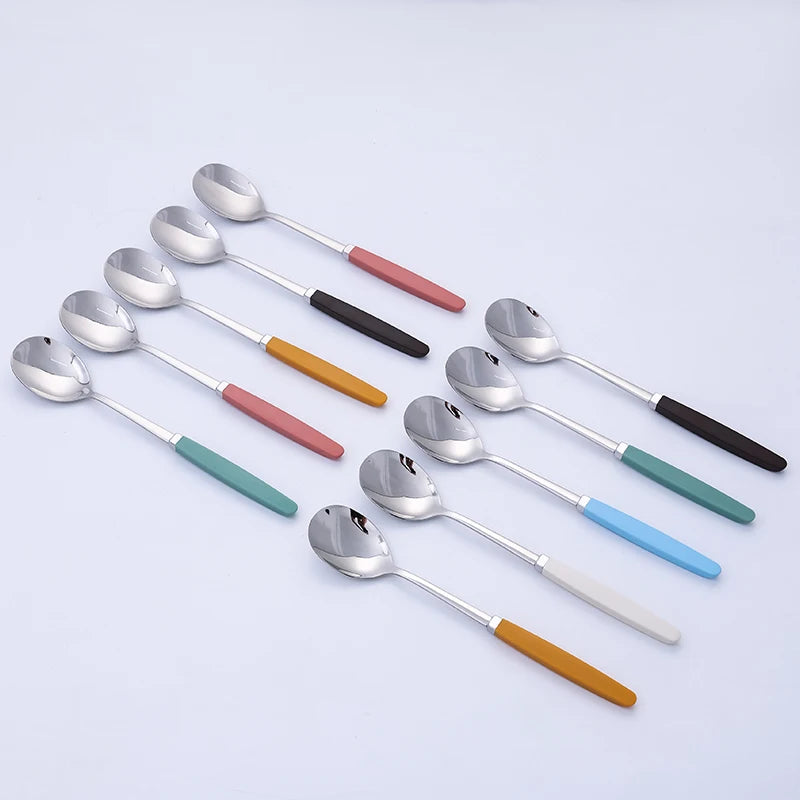 Korean Tableware Set 304 Stainless Steel Cutlery Set High Quality Dinner Set Spoon Chopsticks Set Dinnerware 8Pcs Cutlery Sets