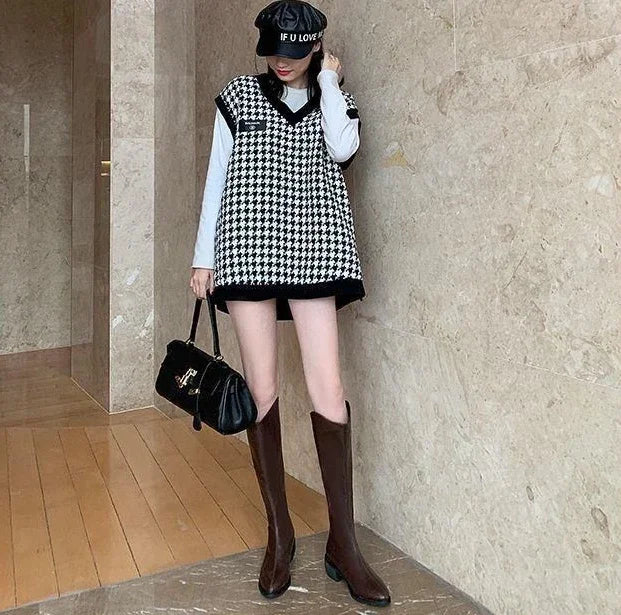 Long Boots for Women Middle Heel Spring Autumn Pointed Toe Quality Knee High Shaft Shoes Woman Work Y2k Hot Gyaru Cosplay New In