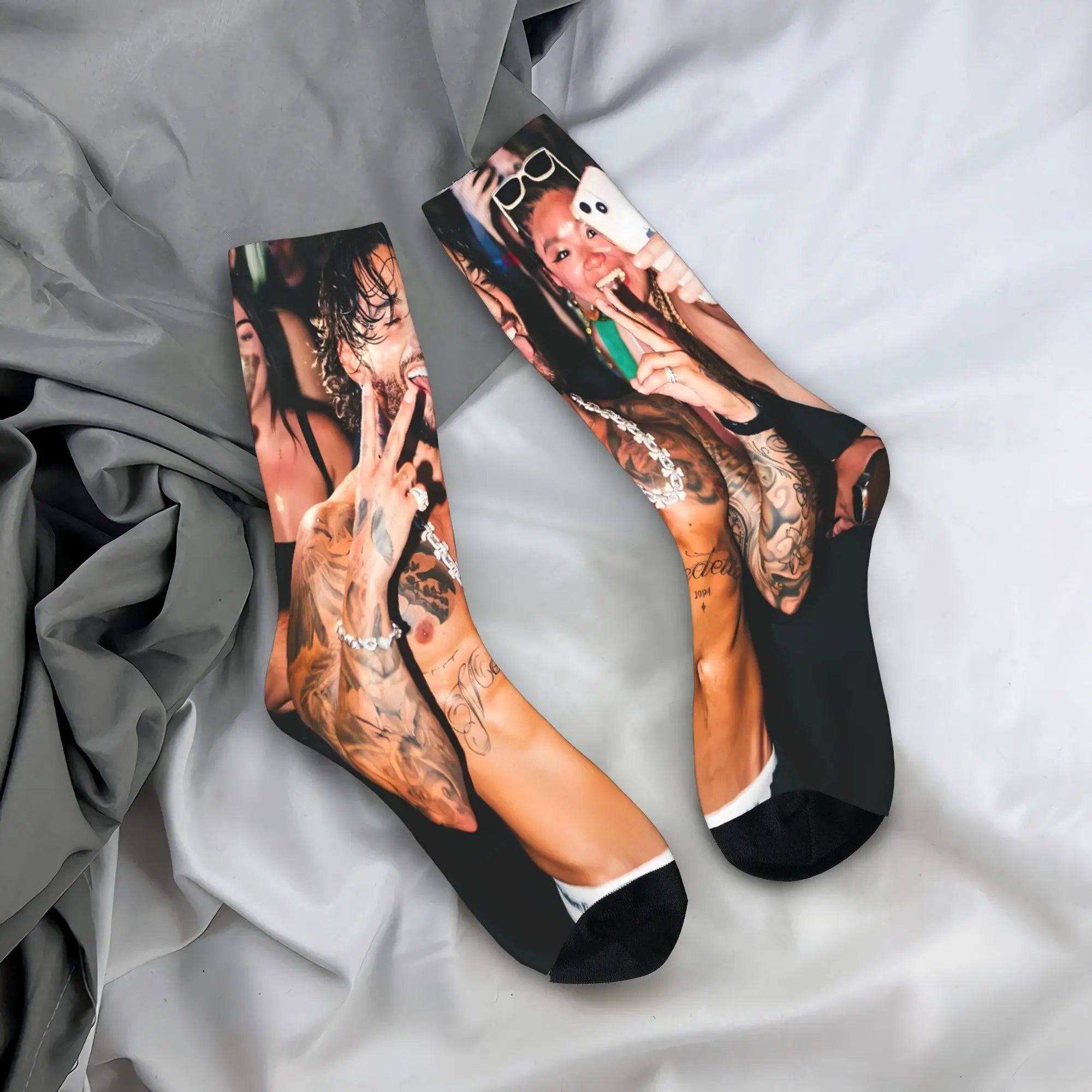 Maluma Rapper Socks  Anti Slip Stockings Women Men Comfortable Outdoor Socks Winter Fashion Graphic Socks