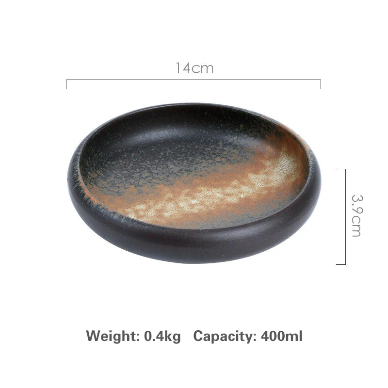 Creative retro ceramic sushi dishes Japanese and Korean snacks small dishes and plates sets ceramic plate japanese dish set