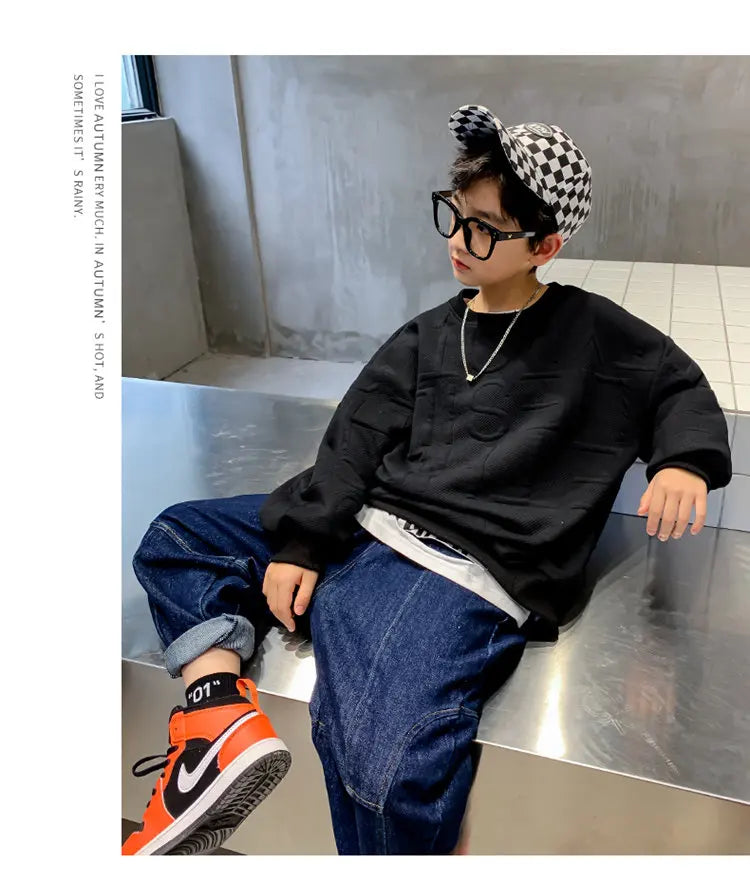 2023 Children Sweatshirts For Boys Cotton Coat Long Sleeve Baby Boy Tops Kids Spring Fall Clothes 5 6 7 8 9 10 11 12 13 14Years