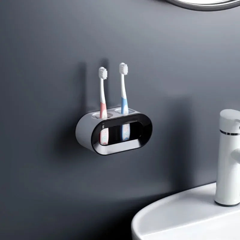 Bathroom Toothbrush Holder Wall Mount Bathroom Organizer Double Single Hole Self Adhesive Tooth Brush  Accessories Space Saving