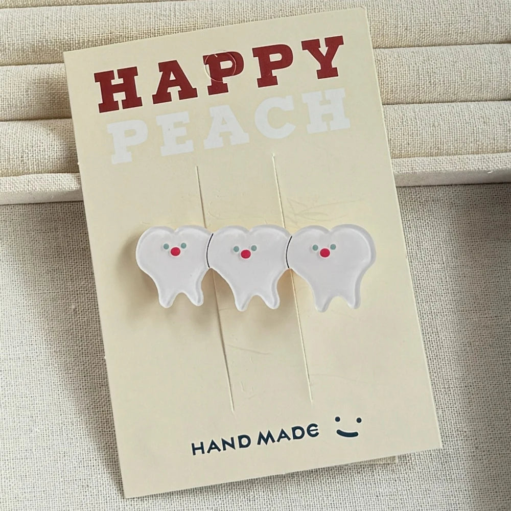 Cartoon Toothbrush Teeth Hair Clip Set Girls Ornaments Dental Decorate Cute Funny Hair Accessories Tooth Clip Dentistry Gift