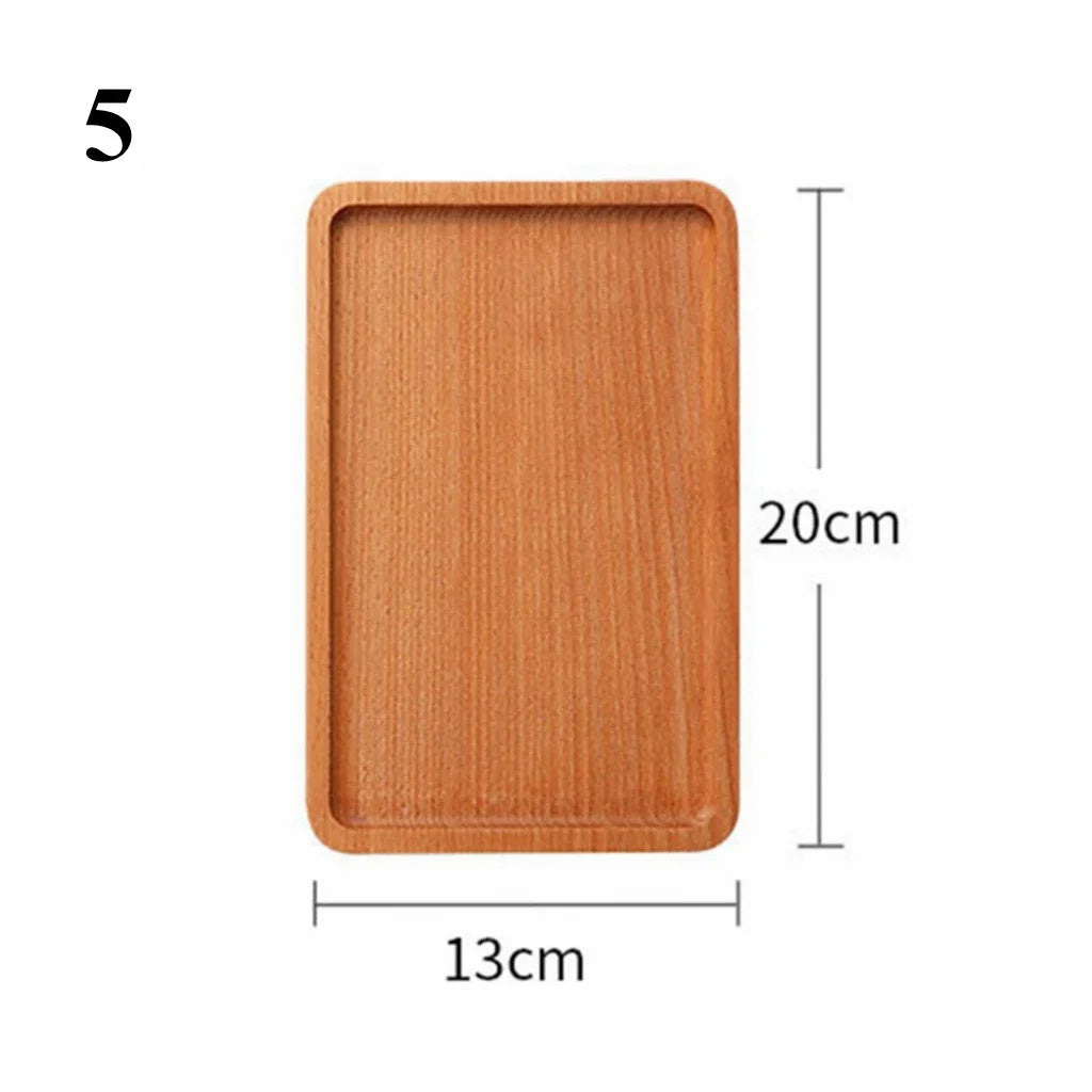 Wooden Bamboo Serving Plate Set Dish Tray Fruit Plate Storage Pallet Kitchen Organizer Dining Bar Supply Dinner Plate Set