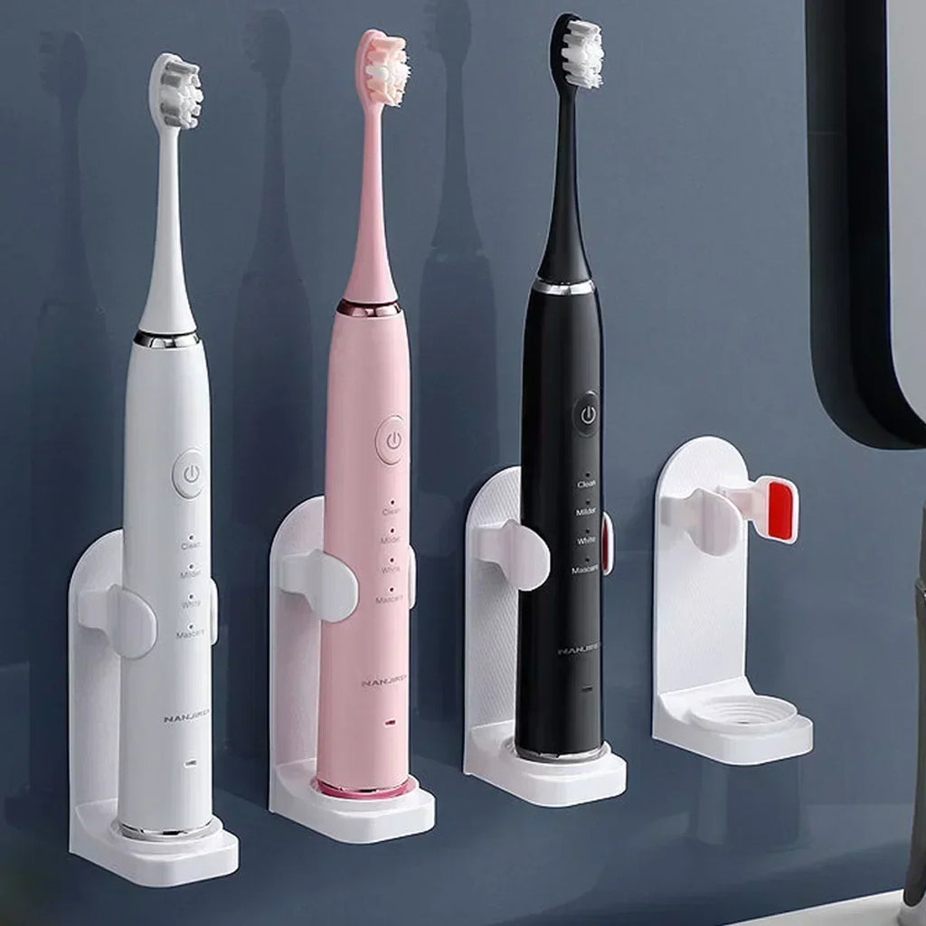 Bathroom Toothbrush Holder Wall Mount Bathroom Organizer Double Single Hole Self Adhesive Tooth Brush  Accessories Space Saving