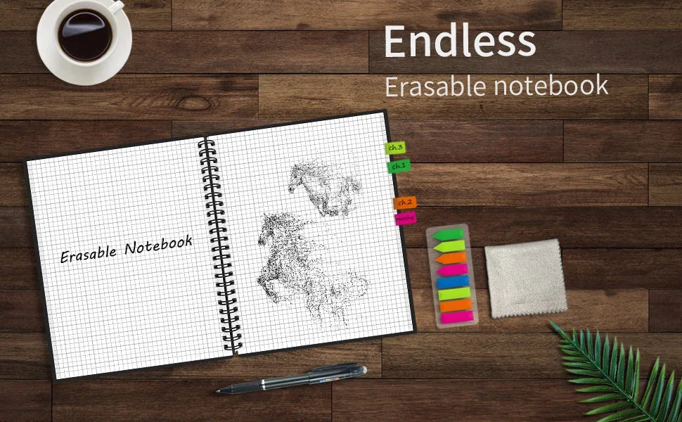 A4 Reusable Erasable Notebook With Pen&Cloth Microwave Heating Waterproof Notepad Office School Smart Notebook