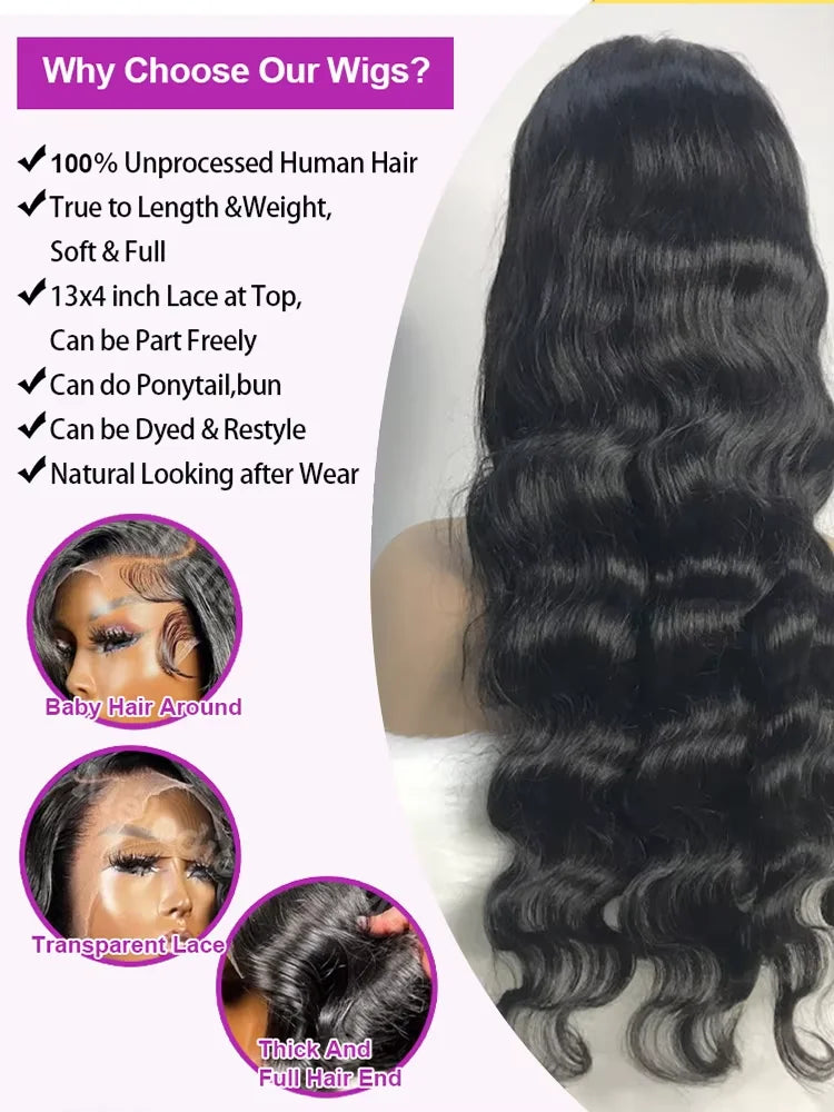 NEW 38 inch hd lace front wig human hair Body Wave lace front human hair wig 13x4 Brazilian glueless wigs human hair