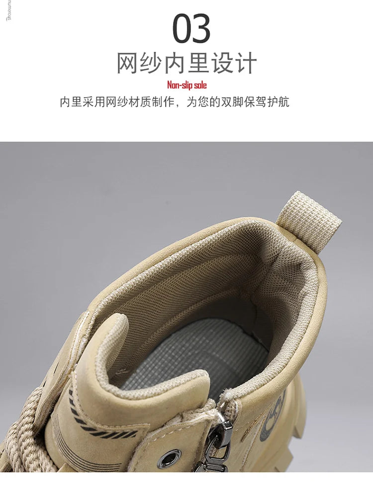 High-top boots, British workwear motorcycle shoes, versatile casual shoes, trendy outdoor shoes