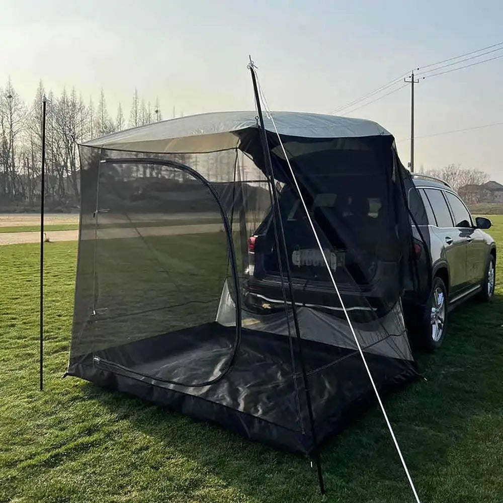 5-6 Person Car Truck Tent For Camping SUV MPV Car Rear Tent Waterproof Auto Tail Tent Awning Beach Sunshade For Self-driving